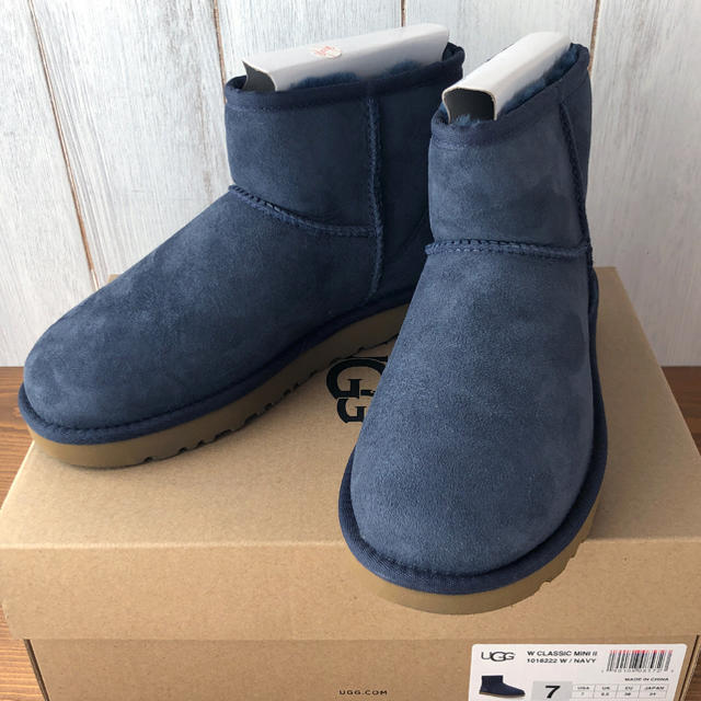 ☆新品正規品☆ネイビー23cm UGG アグ クラシックミニⅡ ムートン ...