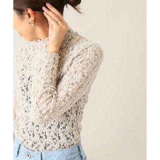 イエナ(IENA)の IENA LA BOUCLE ストレッチレースタートルネックプルオーバー B(ニット/セーター)