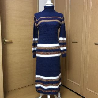 ブージュルード(Bou Jeloud)のハンドメイド　ステッチボーダーワンピース　Bou Jeloudブージュルード(ロングワンピース/マキシワンピース)