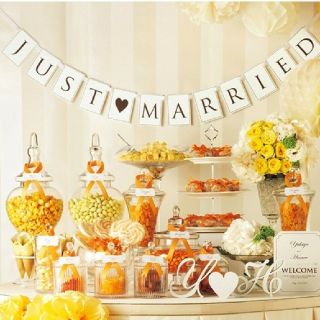 ガーランド 未開封/just married/結婚式/受付/新婦 ウェディング(ガーランド)