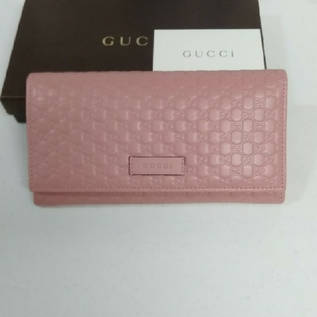 Gucci - GUCCI グッチ シマレザー 長財布 ピンク 新品の通販 by りん★'s shop