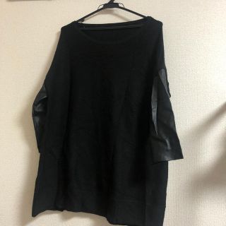 ザラ(ZARA)のZARA レザー切り替えニット(ニット/セーター)