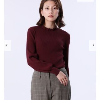 プラステ(PLST)の新品！未使用！タグ付！♥️PLST♥️レーヨンポリフリルカラーニット。M。(ニット/セーター)