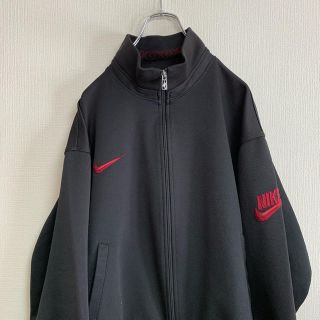 ナイキ(NIKE)の90年代 日本製 NIKE 刺繍ロゴ トラックジャケット ビッグサイズ ブラック(ジャージ)