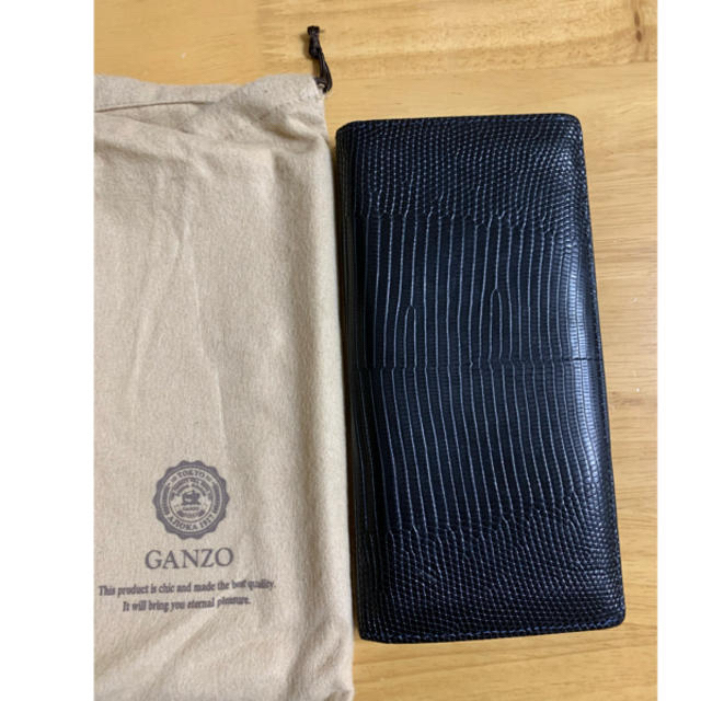 メンズガンゾ GANZO リザード５ ファスナー小銭入れ付き長財布