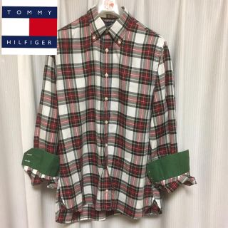 トミーヒルフィガー(TOMMY HILFIGER)のトミーヒルフィガー 長袖　チェックシャツ　クリスマスカラー袖(シャツ)