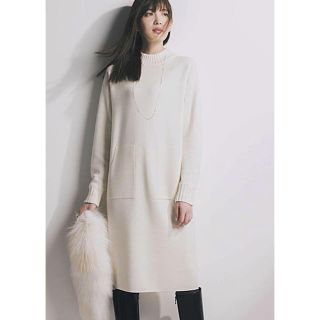 エムプルミエ(M-premier)の再値下げ！超美品　M-PREMIER ニットワンピース　34（XS）グレー(ひざ丈ワンピース)