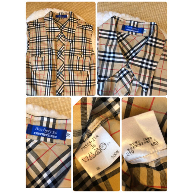 【たコットン】 BURBERRY BLUE LABEL - 美品本物バーバリーズブルーレーベル上質コットンチェック柄シャツワンピース♬の通販