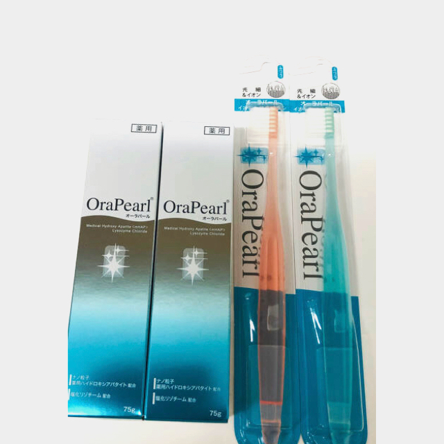 【新品】オーラパール　薬用歯磨き粉+イオン歯ブラシ2本