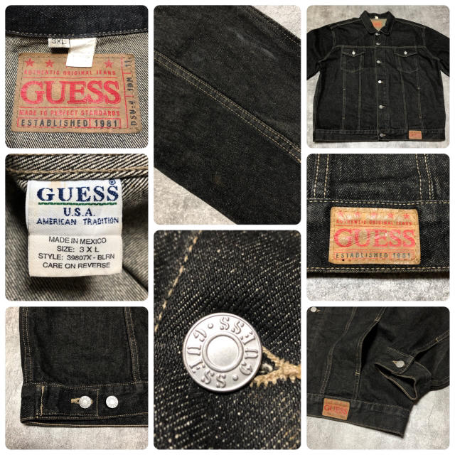 GUESS - 【激レア】ゲスGUESS☆メキシコ製ビッグブラックデニム