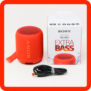 ソニー(SONY)の美品 ●SONY SRS-XB12 レッド 赤 Bluetooth スピーカー(スピーカー)
