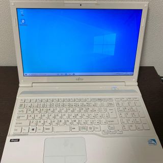 フジツウ(富士通)の富士通　ah42k 中古品　メモリ12Gに増設済　アダプター付き　win10(ノートPC)