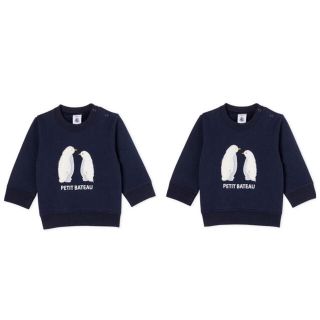 プチバトー(PETIT BATEAU)のチョコミント様専用♡24m,36mプチバトー スウェットプリント長袖プルオーバー(Tシャツ/カットソー)