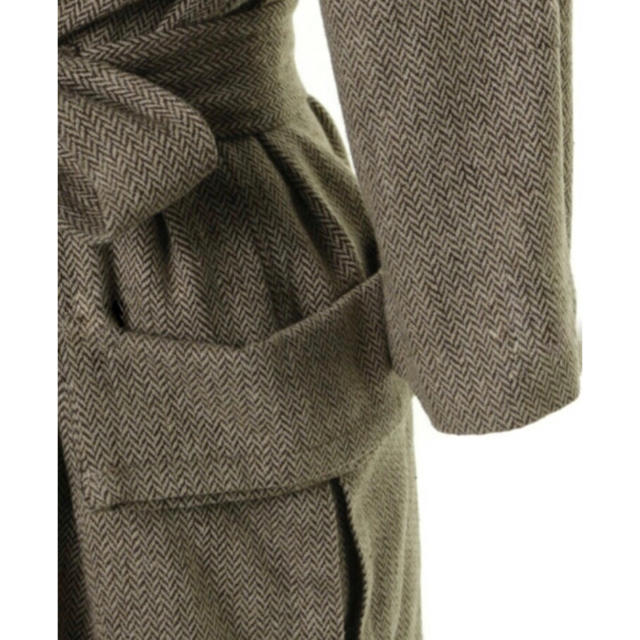 OSMOSIS(オズモーシス)のOSMOSIS オズモーシス【美品】ツイード ハイネック ロング コート 七分袖 レディースのジャケット/アウター(ロングコート)の商品写真