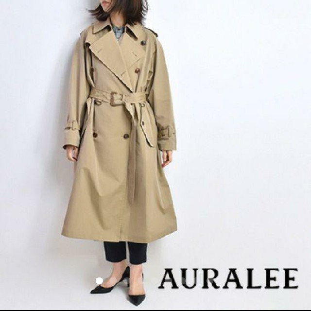 AURALEE FINX POLYESTER BIG TRENCH COAT