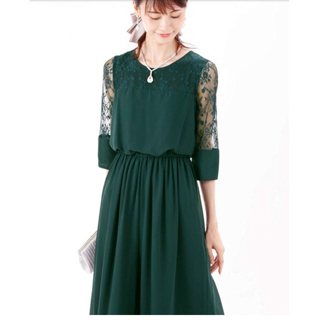 パーティードレス/グリーン レディースのフォーマル/ドレス(ミディアムドレス)の商品写真