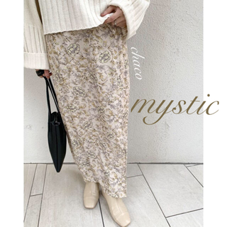 ミスティック(mystic)の新作¥7150【mystic】ドット花柄ラップスカート  ロングスカート (ロングスカート)