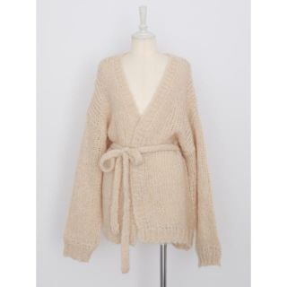 ロザリームーン(Rosary moon)のRosary moon  Fluffy Belted Cardigan ベージュ(カーディガン)