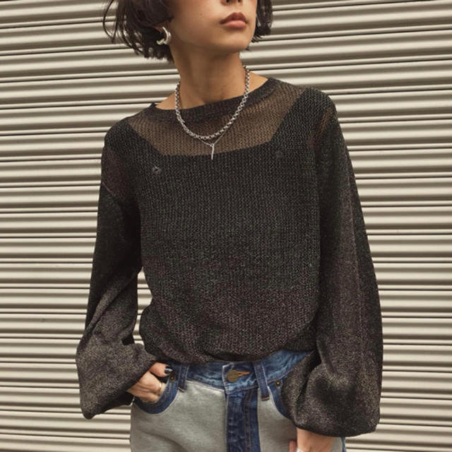 【Ameri】SPARKLCE LAME KNIT