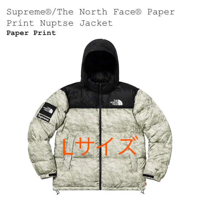 【 大感謝セール】 - Supreme Supreme Lサイズ Print Paper Face North The ダウンジャケット
