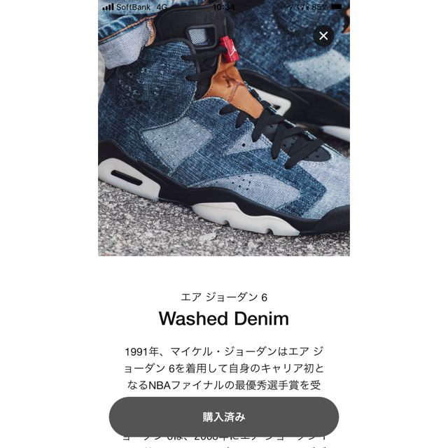 NIKE AIR JORDAN 6  WASHED DENIM 27cm