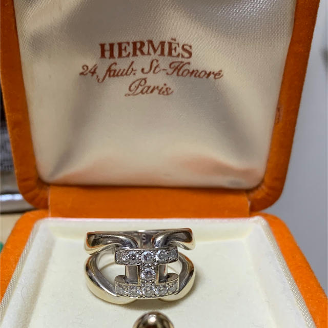 Hermes - ［　中古エルメス ジュエリー① ］ダイヤモンド　Ｈ文字リング　購入証明書付　ＷＧ