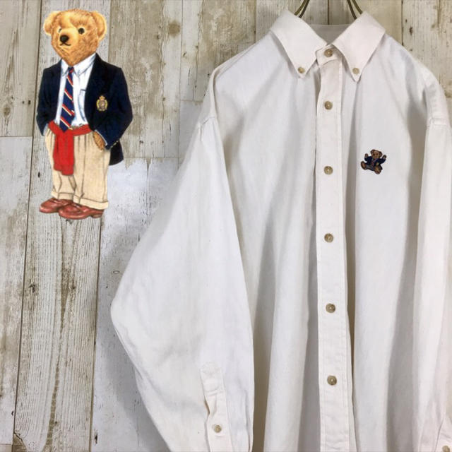 激レア】ラルフローレン ポロベア BDシャツ ワンポイント刺繍ロゴ