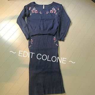 プロポーションボディドレッシング(PROPORTION BODY DRESSING)のプロポーションEDIT COLONE】花柄エンブロイダリー★ニットアップ(ロングワンピース/マキシワンピース)