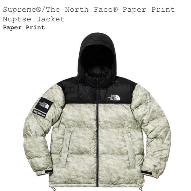 ダウンジャケット Supreme - the north face paper print nuptse L