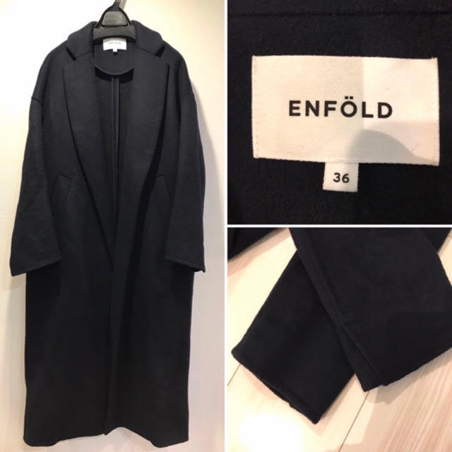 ENFOLD(エンフォルド)の美品 ❣️希少 エンフォルド enfold トップ リバー チェスター コート レディースのジャケット/アウター(チェスターコート)の商品写真