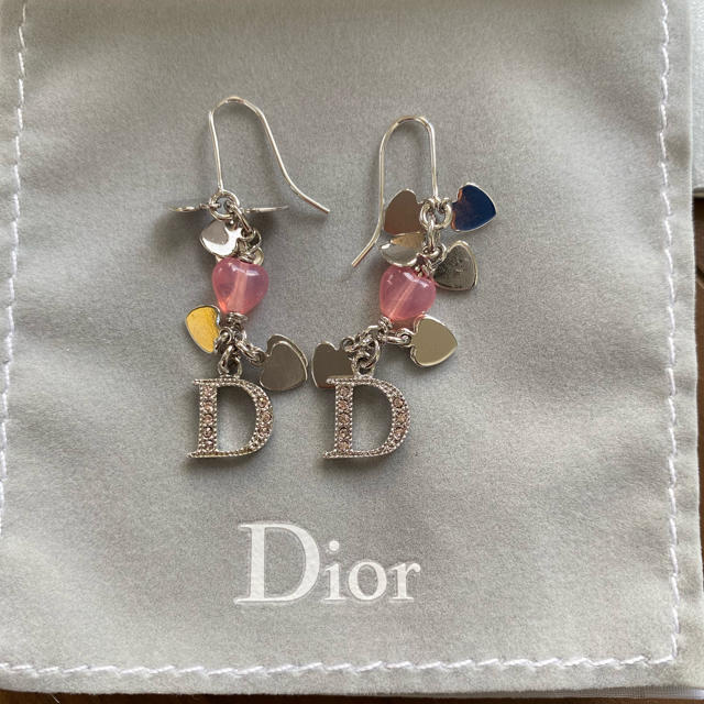 Dior ピアス　ハート　ピンク