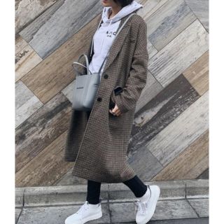 ザラ(ZARA)のZARA チェック柄　オーバーサイズ　コート(ロングコート)