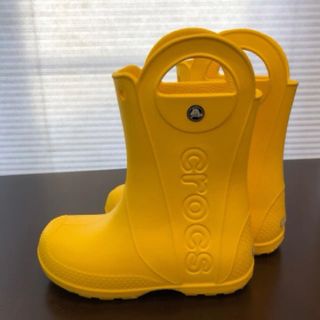 クロックス(crocs)のクロックス　キッズ長靴　黄色　21㎝(長靴/レインシューズ)