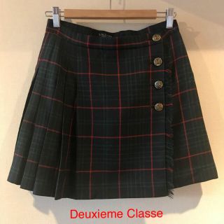 ドゥーズィエムクラス(DEUXIEME CLASSE)のボタンがステキ ドゥーズィエム クラス ウール チェック 巻き ミニ スカート(ミニスカート)