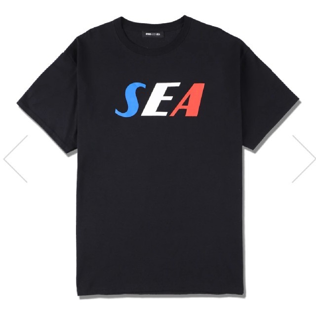 SEA TRICOLOR TEE WHITE(BK-RD-YE) L