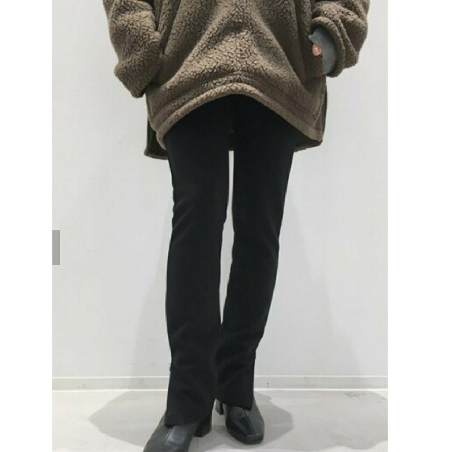 L'Appartement DEUXIEME CLASSE(アパルトモンドゥーズィエムクラス)のL'Appartement  Wool Zip Leggings ブラック レディースのレッグウェア(レギンス/スパッツ)の商品写真