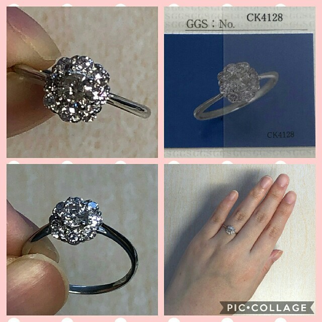 ご専用♡鑑定書付✨️希少な大粒0.222ct✨計0.501ct 天然ピンクダイヤ レディースのアクセサリー(リング(指輪))の商品写真