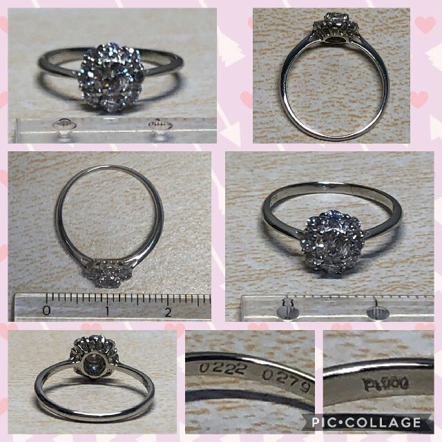 ご専用♡鑑定書付✨️希少な大粒0.222ct✨計0.501ct 天然ピンクダイヤ レディースのアクセサリー(リング(指輪))の商品写真