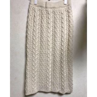 ドットアンドストライプスチャイルドウーマン(Dot&Stripes CHILDWOMAN)のDot and Stripes  ニットスカート　白　アイボリー(ロングスカート)