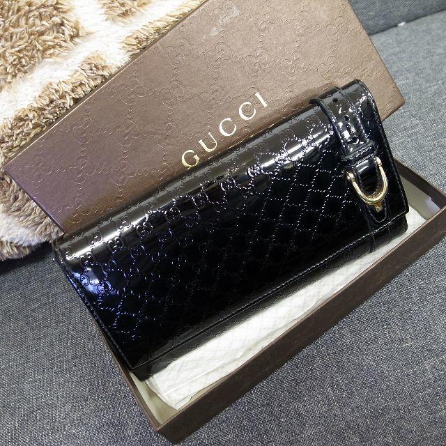 ロレックス レディース スーパーコピーエルメス / Gucci - 正規品☆グッチ　エナメル　マイクログッチシマ　長財布　黒　財布　バッグ　小物の通販 by faen