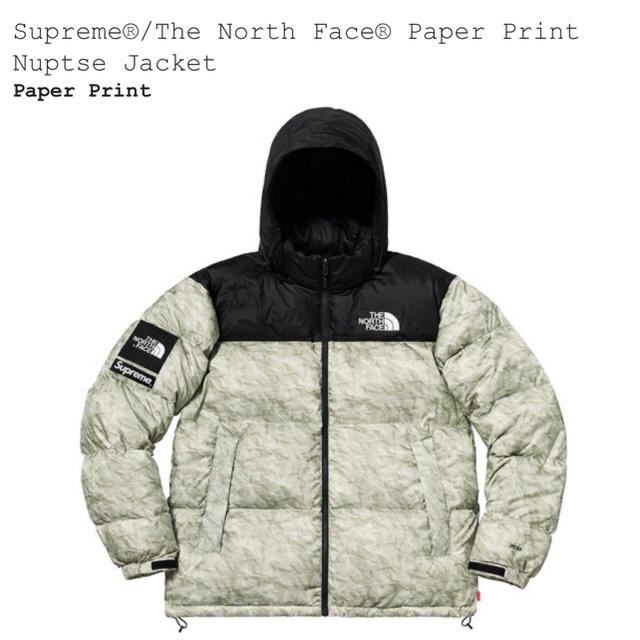 Supreme Nuptse Jacket Paper Print M