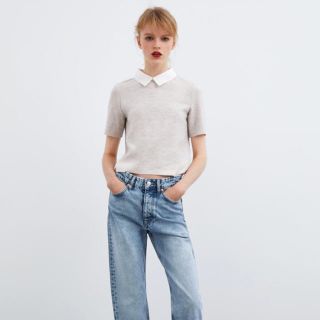 ザラ(ZARA)の新品未使用〈レディス〉ソフトタッチコントラストTシャツ（ZARA）(Tシャツ(半袖/袖なし))