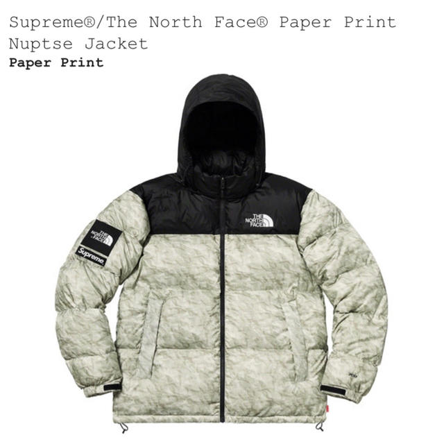 Supreme(シュプリーム)のSupreme The NorthFace Paper Print Nuptse メンズのジャケット/アウター(ダウンジャケット)の商品写真