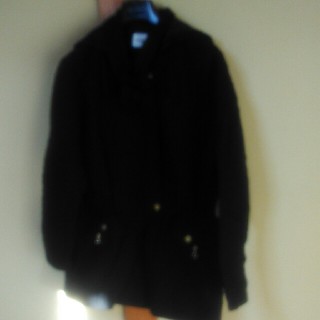 インゲボルグ(INGEBORG)のフード付きのキルティングの黒いジャケット(ブルゾン)
