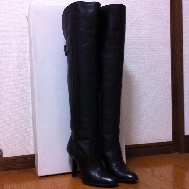 ダイアナ DIANA ニーハイブーツ （黒ストレッチ