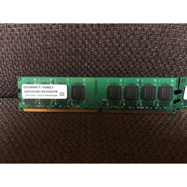 Buffalo(バッファロー)のDDR2 PC6400 1GB (BUFFALO他) 2枚セット スマホ/家電/カメラのPC/タブレット(PCパーツ)の商品写真