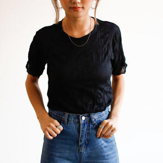 アンティローザ(Auntie Rosa)のワッシャーTシャツ ブラック(Tシャツ(半袖/袖なし))
