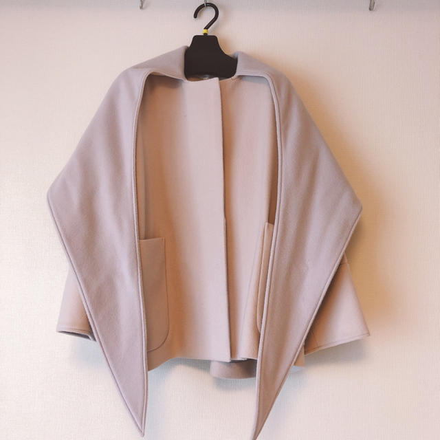 yori 2019AW リボンフードショートコート 36 クリーム