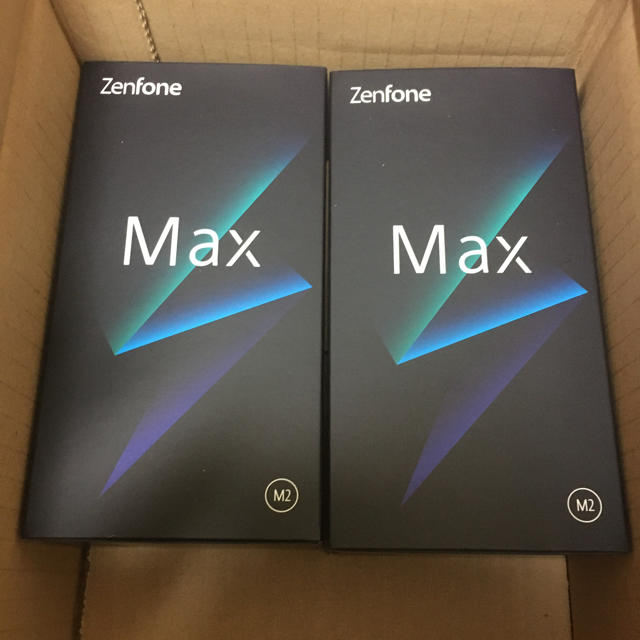ASUS(エイスース)の【新品】ZenFone Max M2 スペースブルー SIMフリー　2個 スマホ/家電/カメラのスマートフォン/携帯電話(スマートフォン本体)の商品写真
