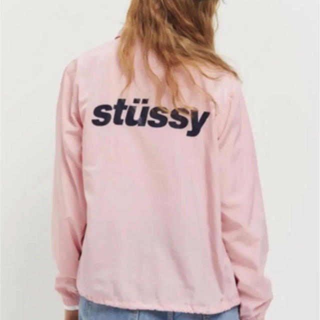 stussy women ピンク コーチジャケット ナイロンジャケット